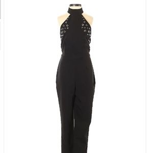 Asos Grommet Black Stretch Halter Jumpsuit